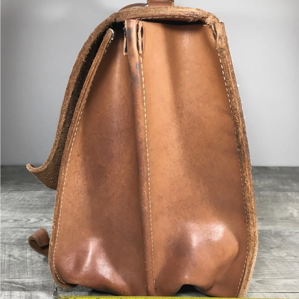 Kendal & Hyde Co Satchel Saddle Tanned Leather Shoulder Messenger Carryall Bag